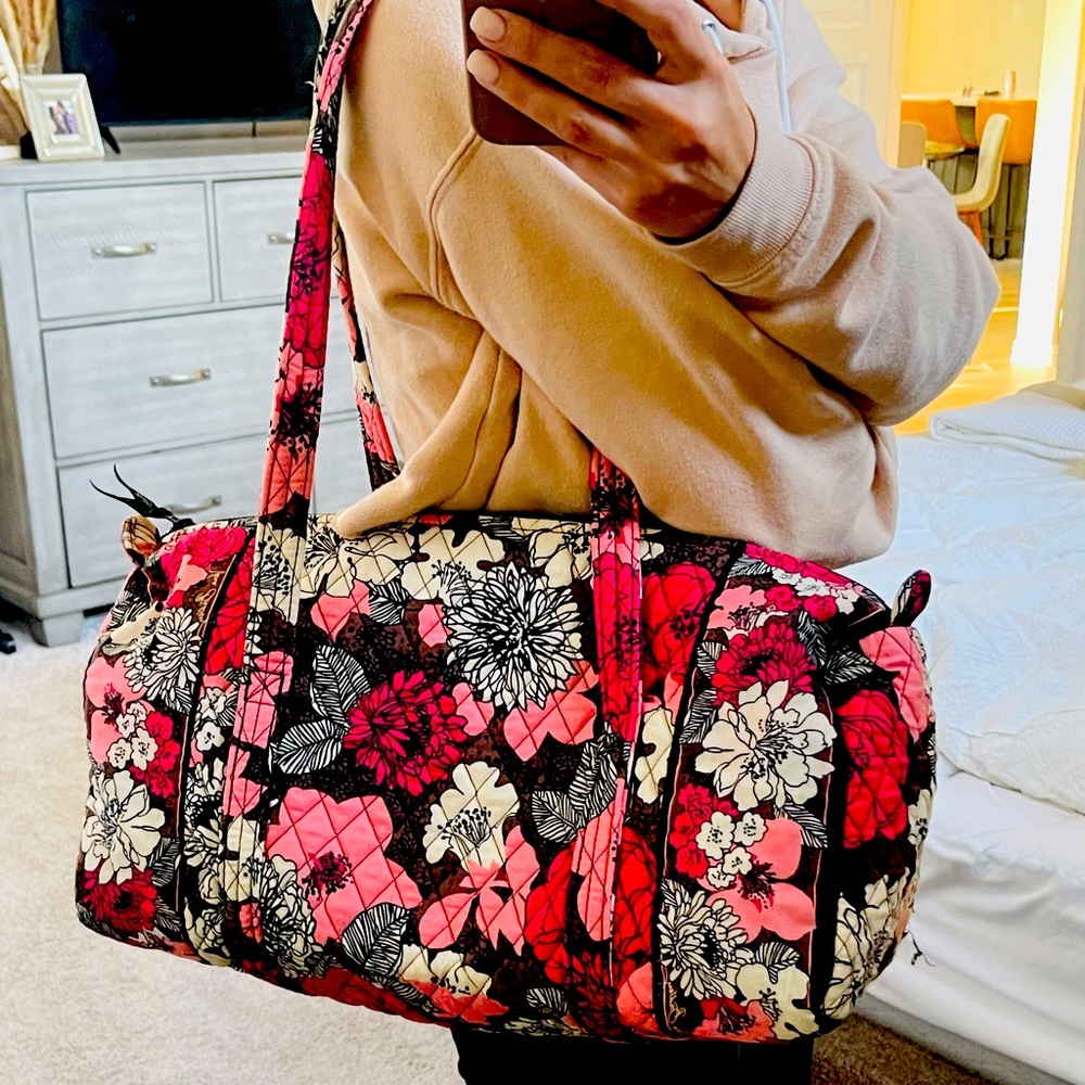 Vera Bradley pink overnight duffle